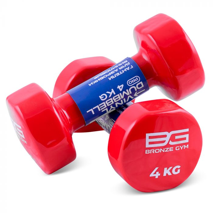 Гантели для аэробики виниловые BRONZE GYM,4 кг., пара — изображение 1