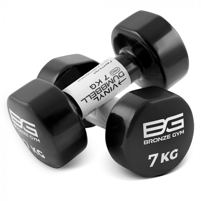 Гантели для аэробики виниловые BRONZE GYM,7 кг., пара — изображение 1