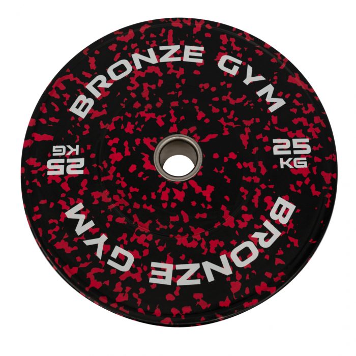 Диск бамперный BRONZE GYM камуфляж красный 25кг — изображение 1