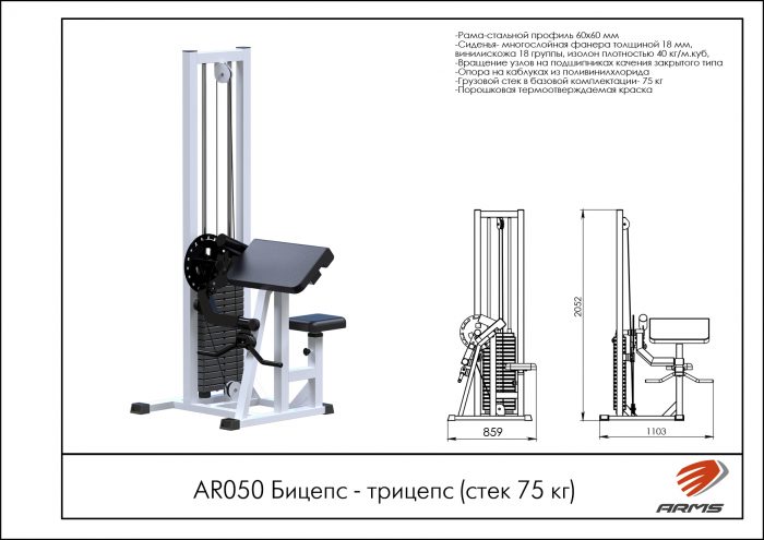 Бицепс-трицепс (стек 75 кг) — изображение 2