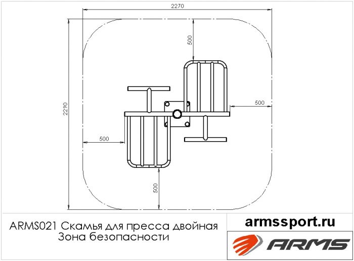 Скамья для пресса двойная — изображение 3