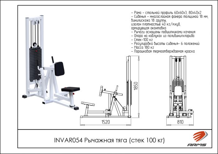 Рычажная тяга (стек 100кг) — изображение 2