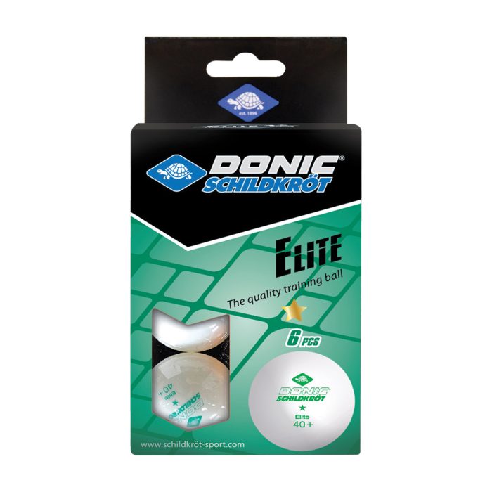 Мячики для н/тенниса DONIC ELITE 1* 40+, 6 штук, белый — изображение 1