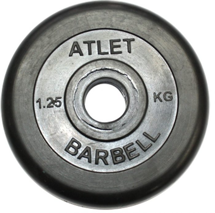 Диск обрезиненный BARBELL ATLET 1.25 кг / диаметр 26 мм — изображение 1