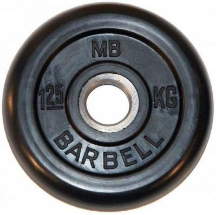 Диск обрезиненный BARBELL MB (металлическая втулка) 1.25 кг / диаметр 26 мм — изображение 1