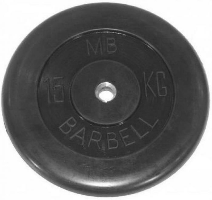 Диск обрезиненный BARBELL MB (металлическая втулка) 15 кг / диаметр 31 мм — изображение 1