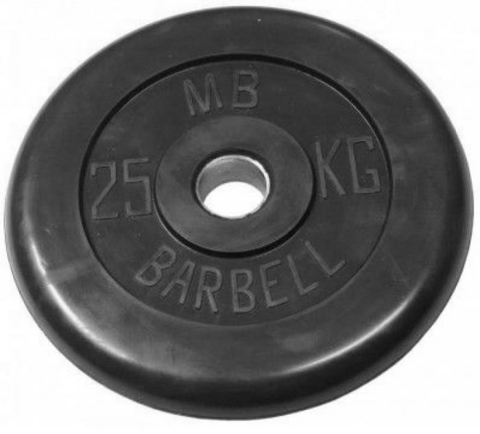 Диск обрезиненный BARBELL MB (металлическая втулка) 25 кг / диаметр 26 мм — изображение 1