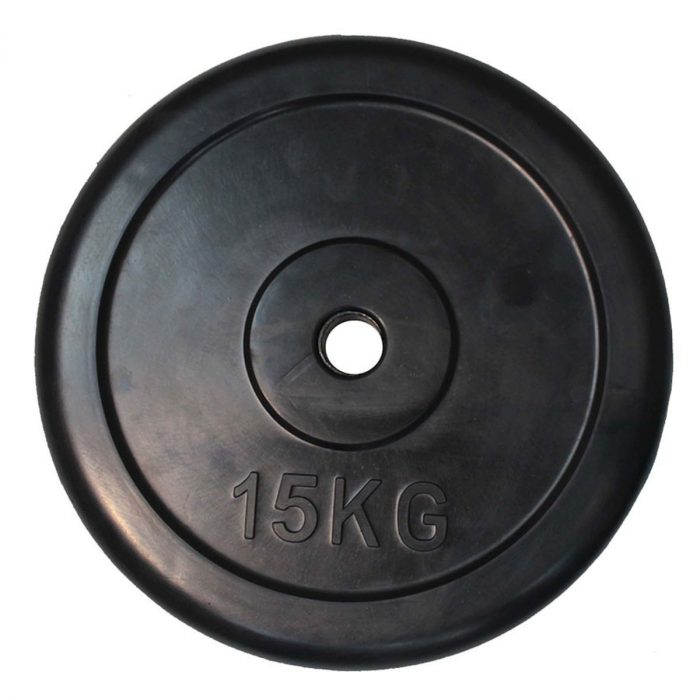 Диск обрезиненный Classic черный D26 мм PROFI-FIT 15 кг — изображение 1