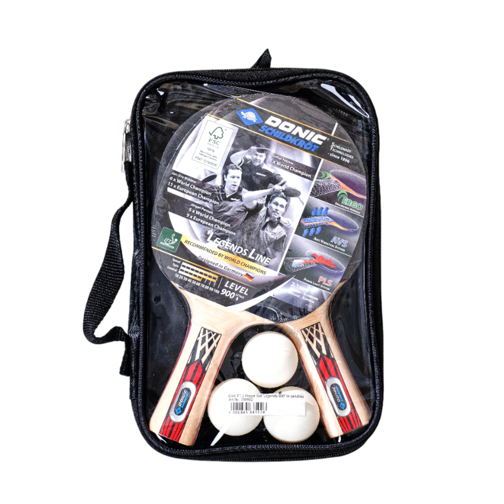Набор DONIC LEGENDS 900 (2 ракетки, 3 мяча Champion 3* 40+, чехол)