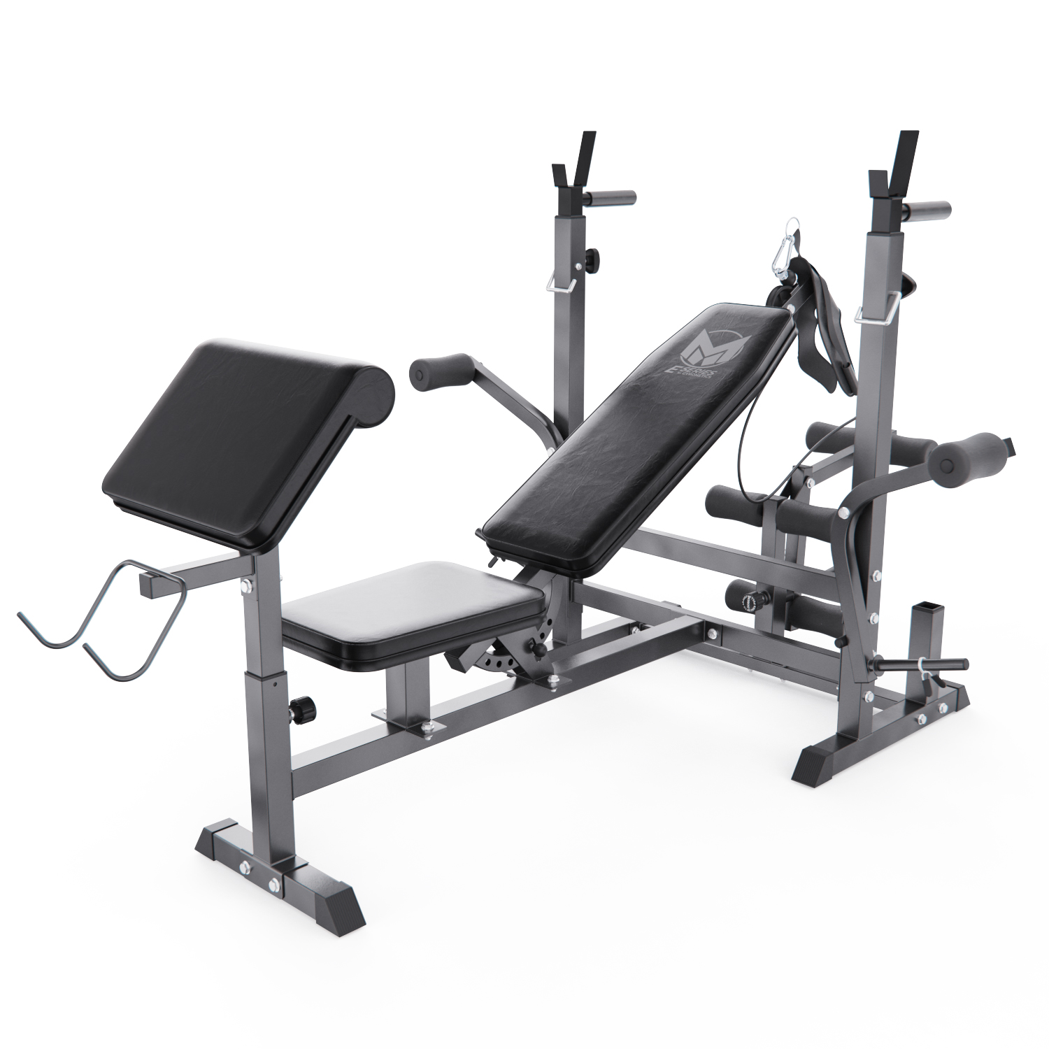 Скамья со стойками под штангу DFC GYRONETICS GN008 с партой для бицепса