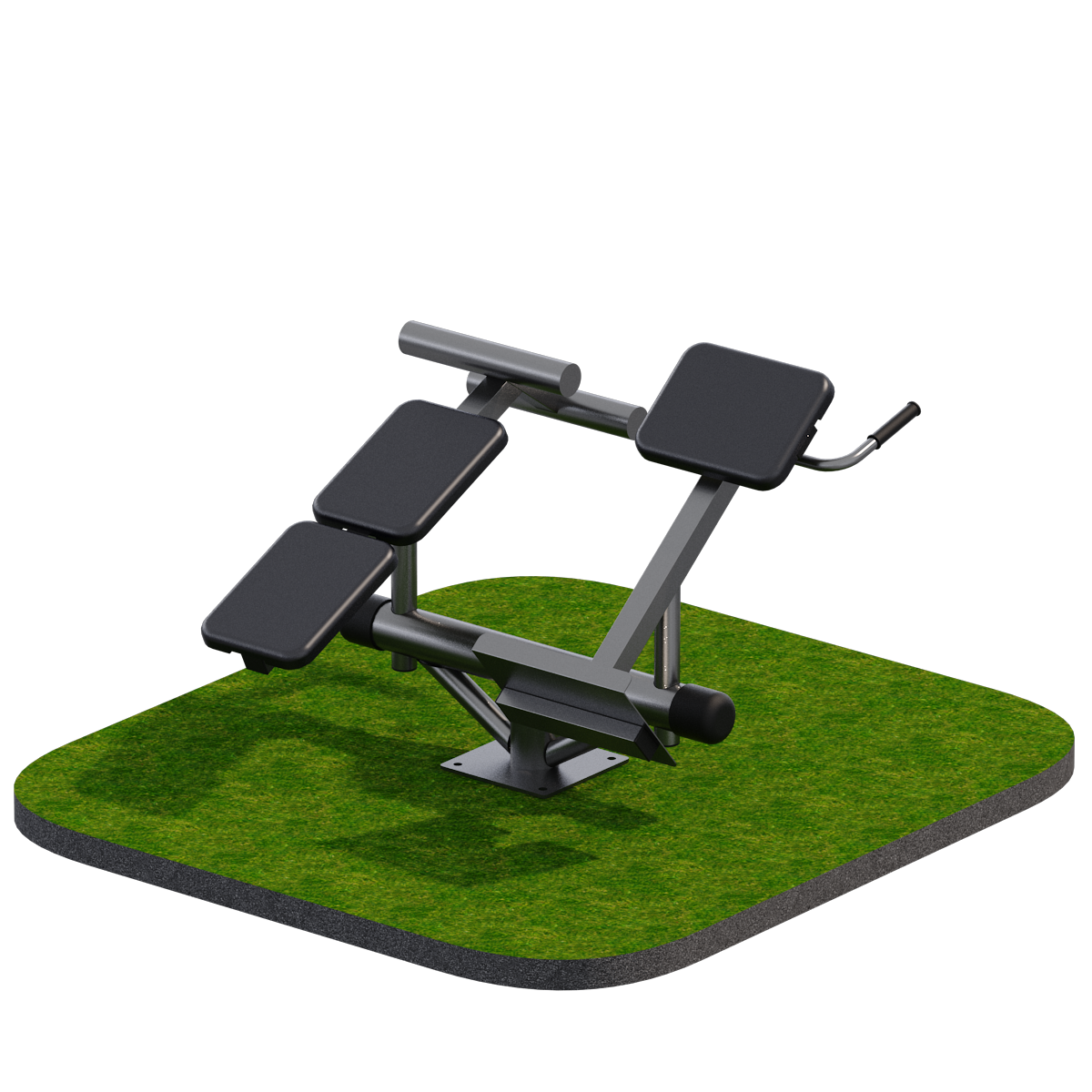 Уличный тренажер сдвоенный для разгибательных мышц спины и больших ягодичных мышц