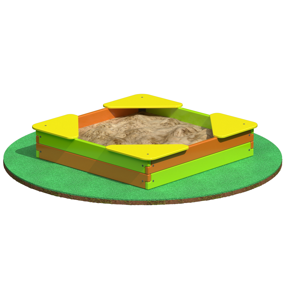 Песочница с сидениями из фанеры