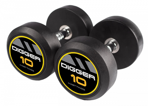 Комплект обрезиненных гантелей 10 пар от 2,5 до 25 кг HD51D2A-2,5-25